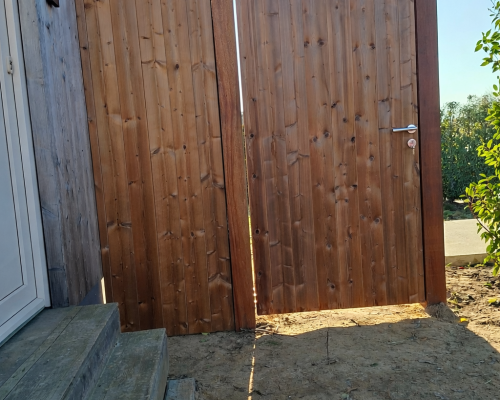 Houten tuinpoort voorkant